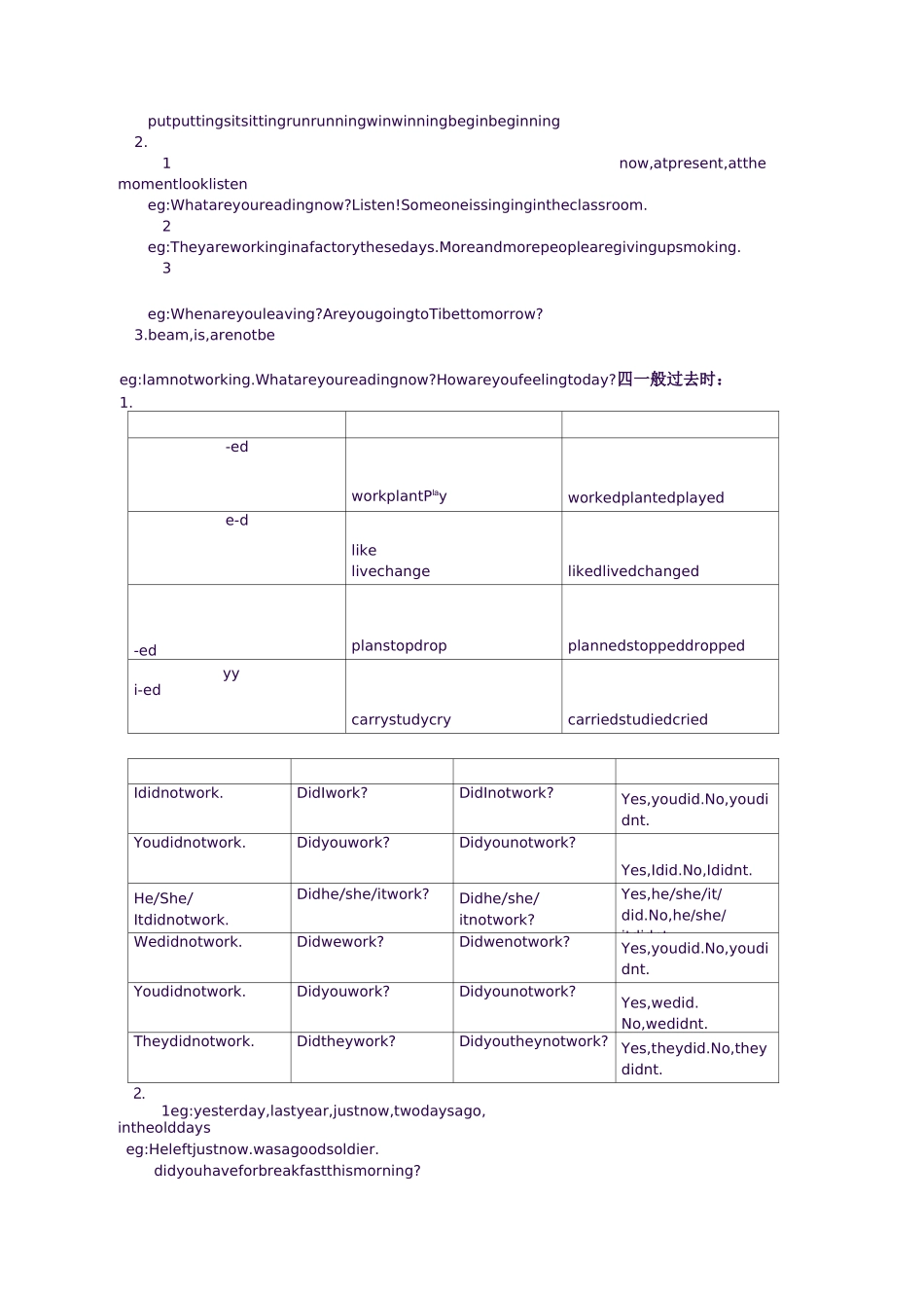 动词变化形式和练习_第2页