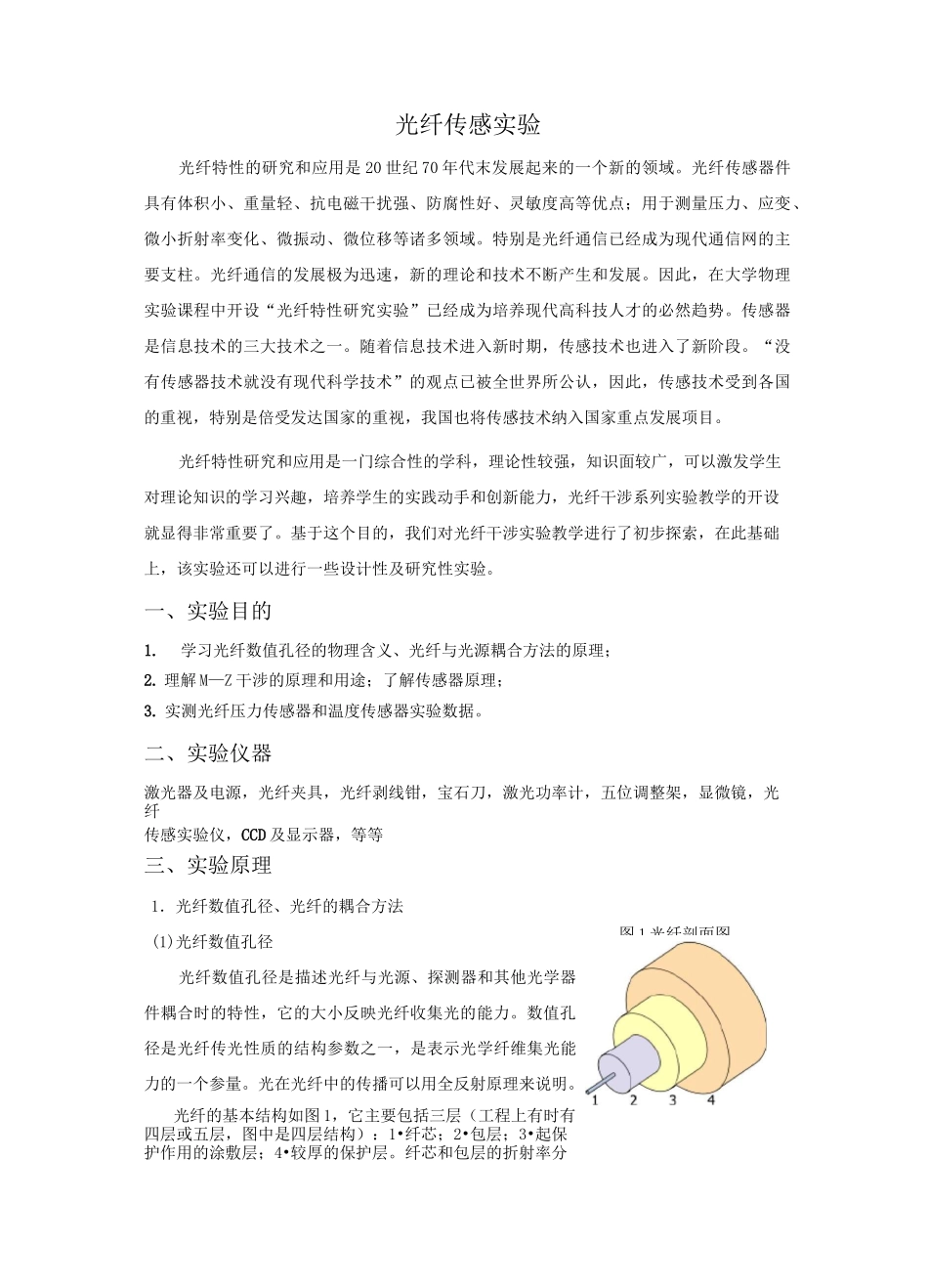 光纤传感实验报告_第1页