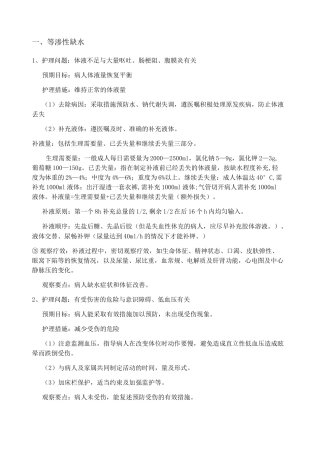 外科护理问题及护理措施