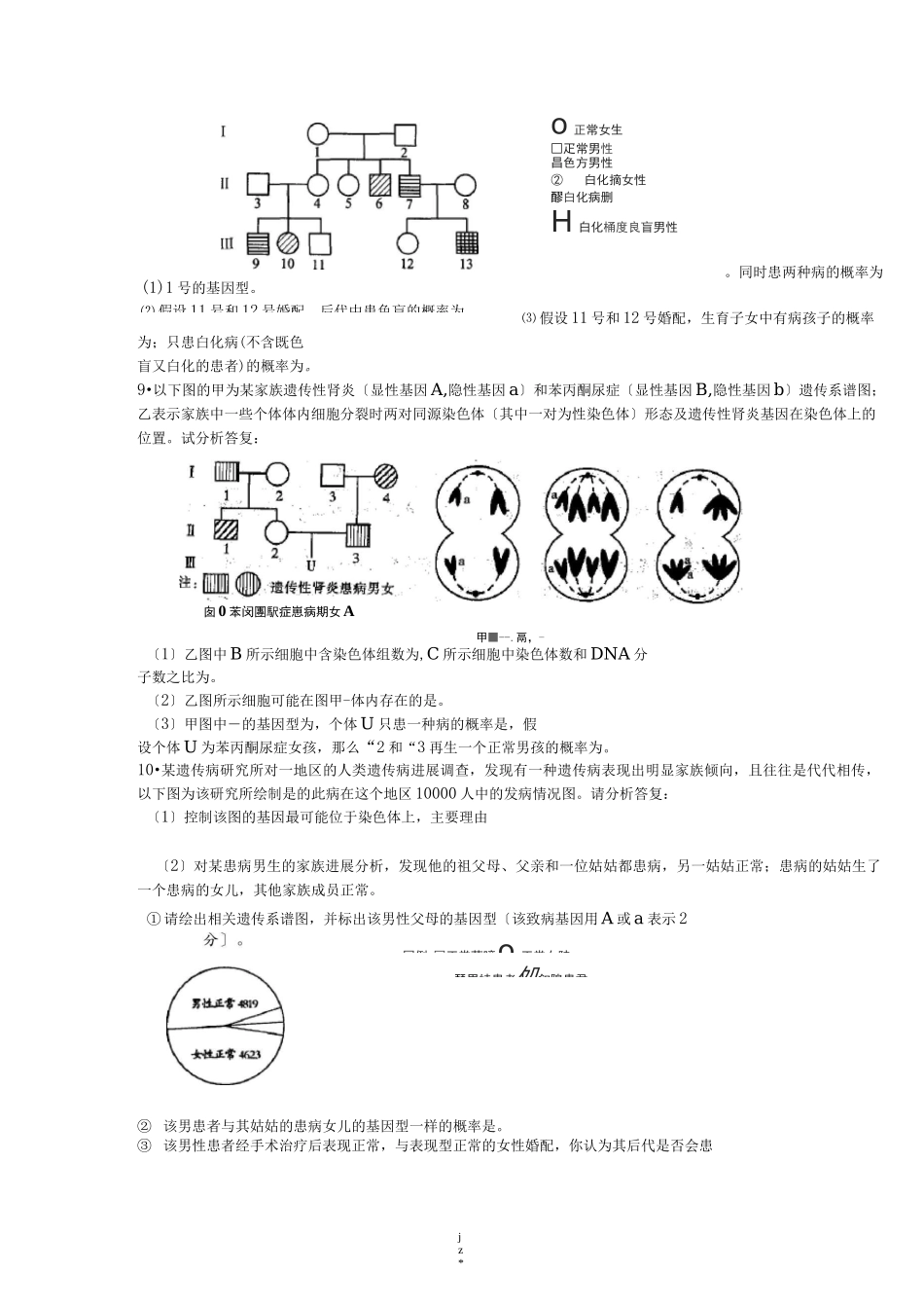 高中生物必修二遗传系谱图专题_第3页