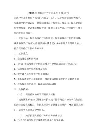 静疗小组工作计划
