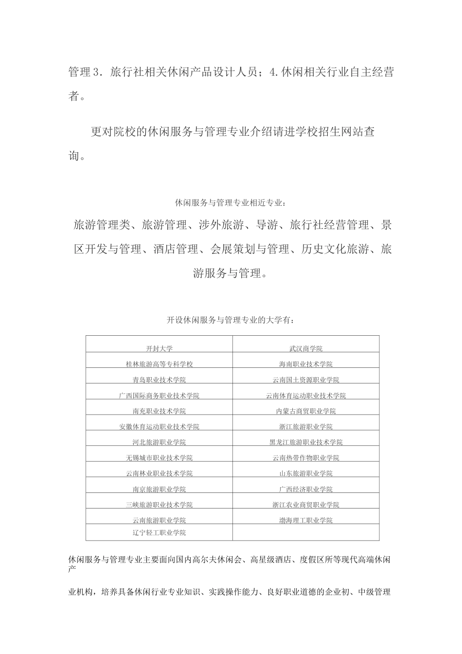 休闲服务与管理专业介绍_第3页