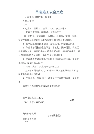 吊装施工安全交底