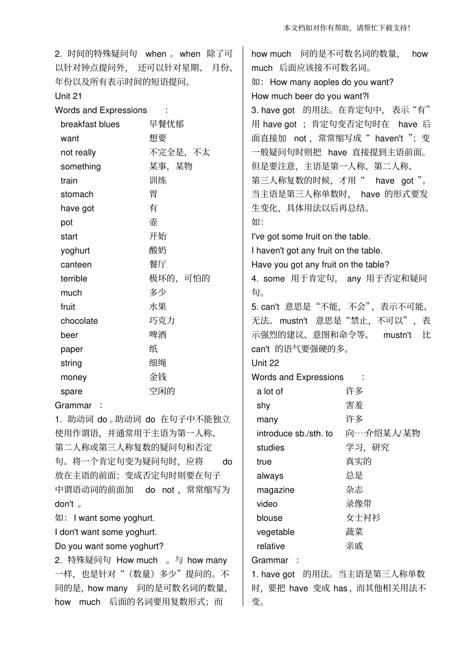 新概念英语青少版1B词汇语法知识要点_第3页