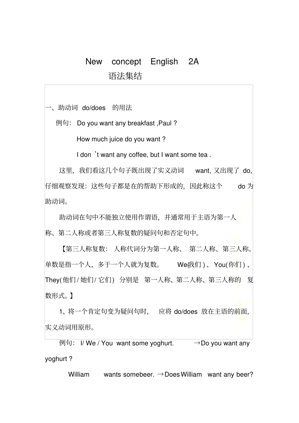 新概念英语青少版2A语法大全_第2页