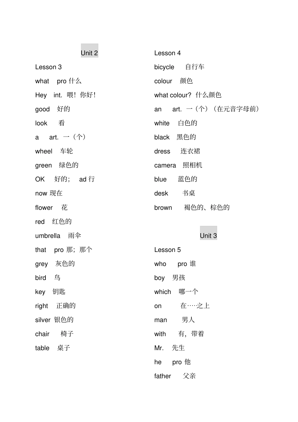 新概念青少版1a单词中英文打印_第2页