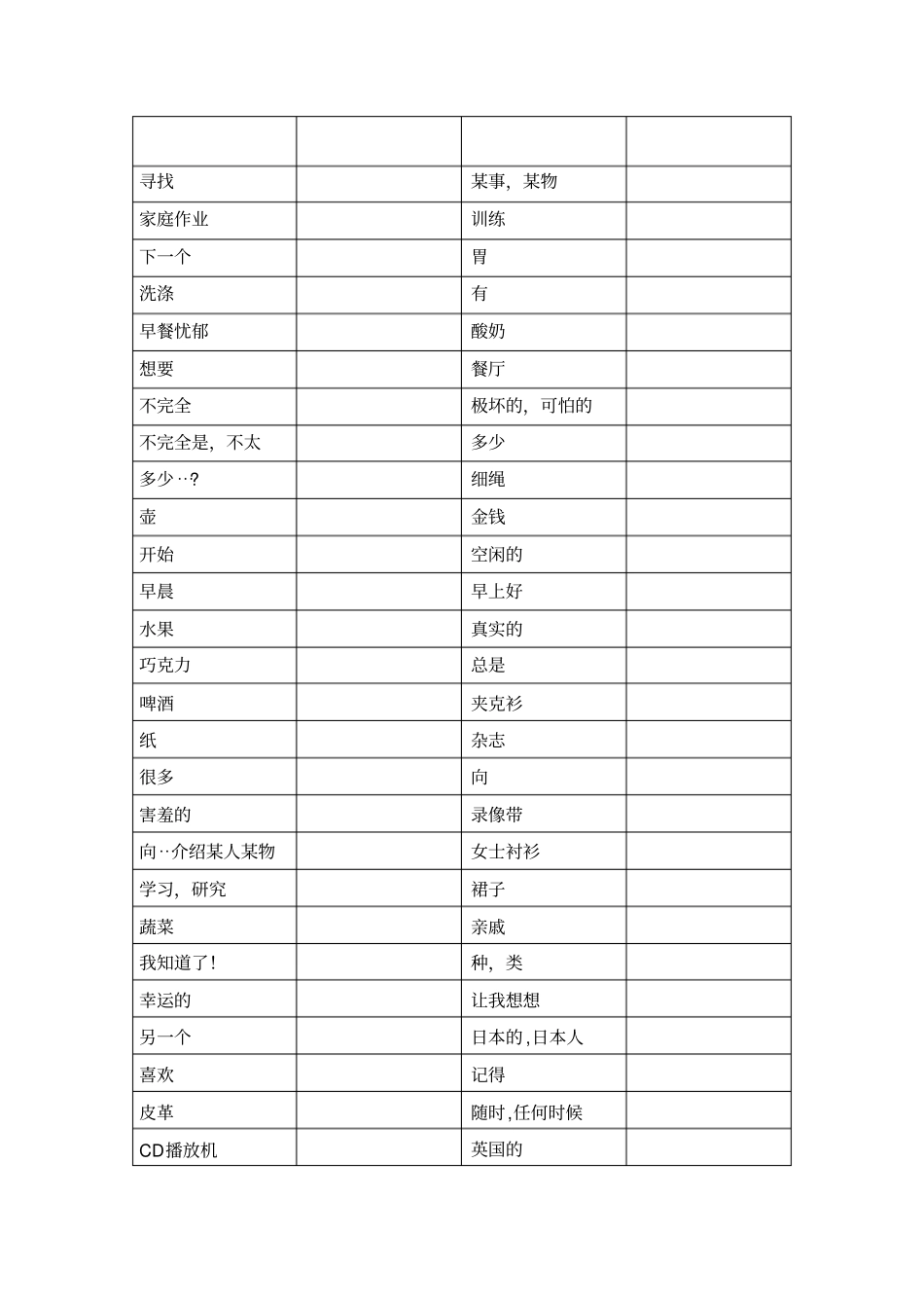 新概念青少版1b单词默写_第3页