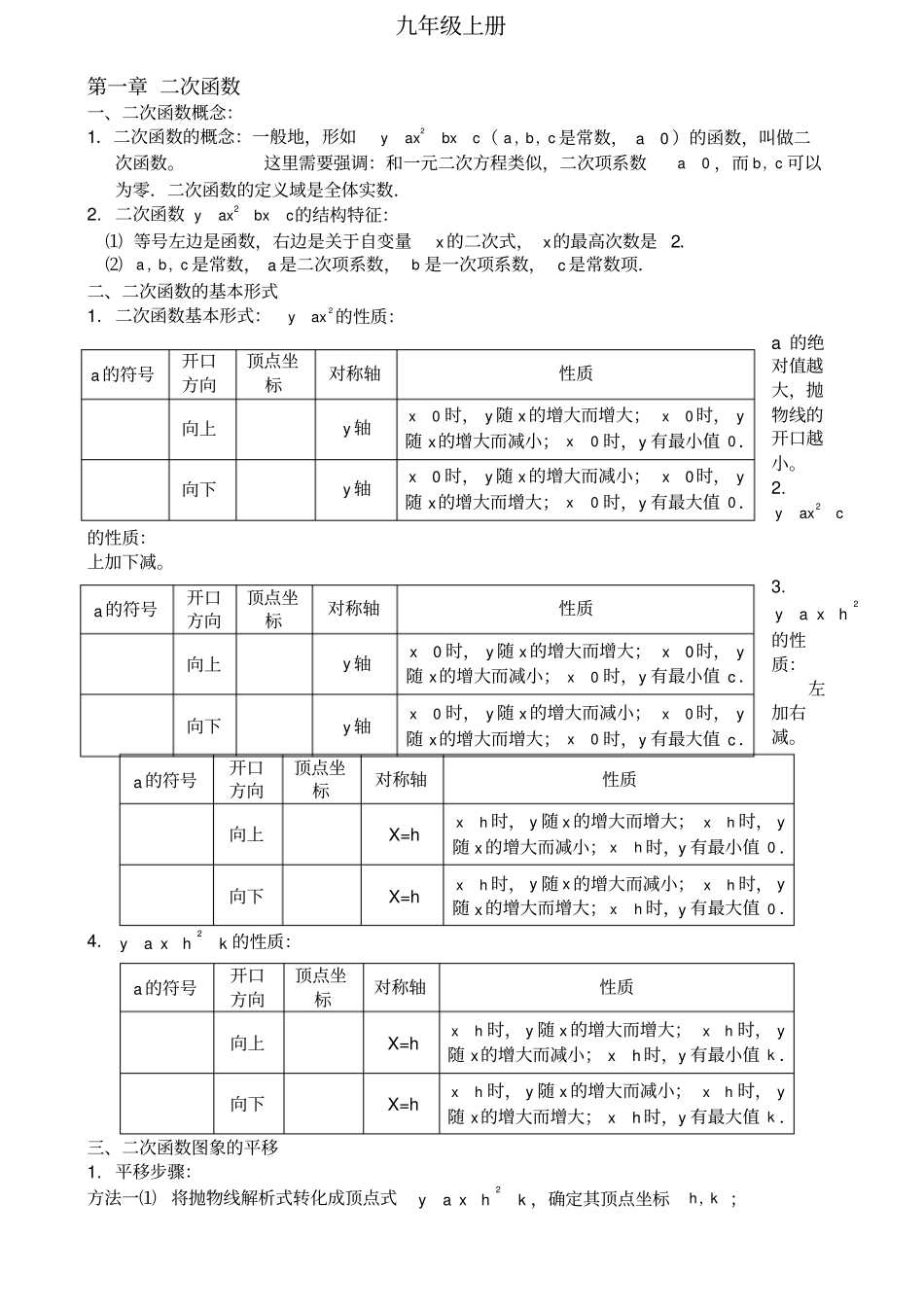 新浙教九年级上册知识点_第1页