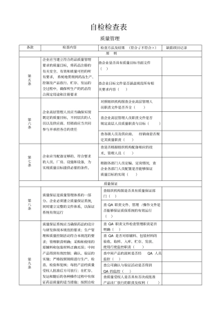 新版GMP自检检查表