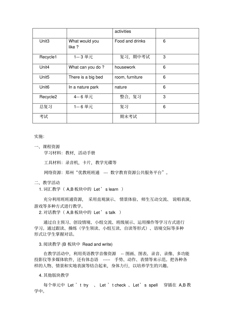 新版pep五年级英语上册课程纲要_第2页