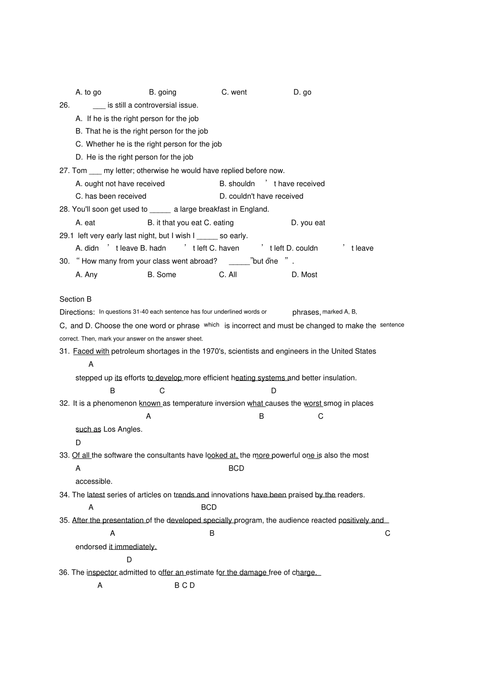 新版中石油职称英语模拟考试题版_第3页
