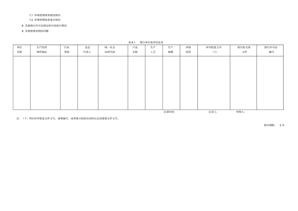 新版企业环境管理台账模板_第2页