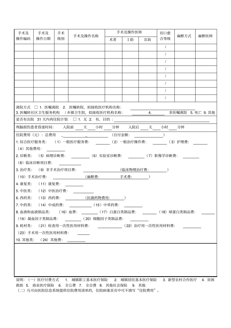 新版住院病案首填写说明_第2页