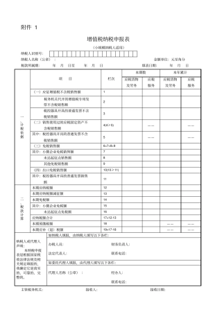 新版小规模纳税人申报表