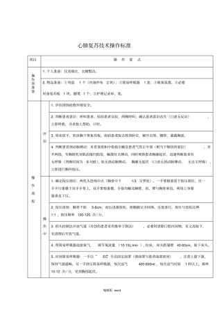 新版心肺复苏操作标准