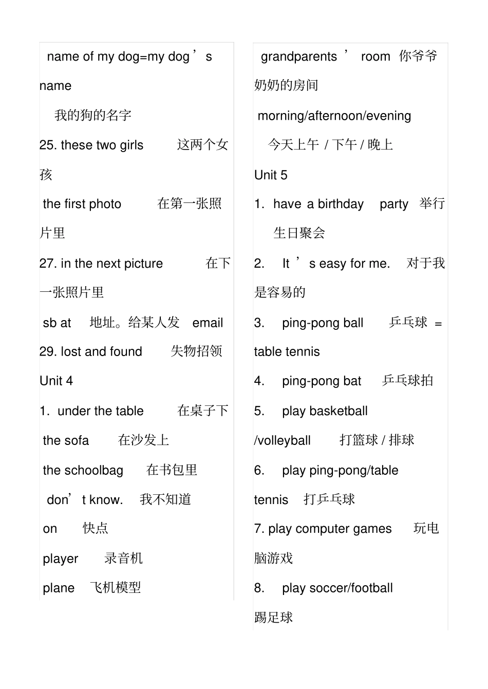 新版新目标英语七年级上册重点短语整理版_第2页