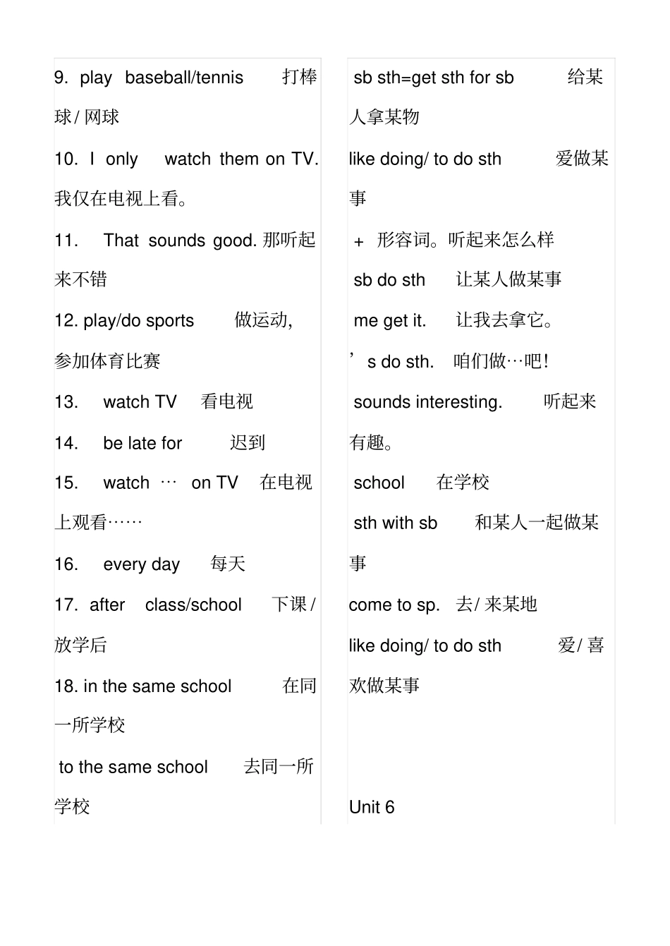 新版新目标英语七年级上册重点短语整理版_第3页