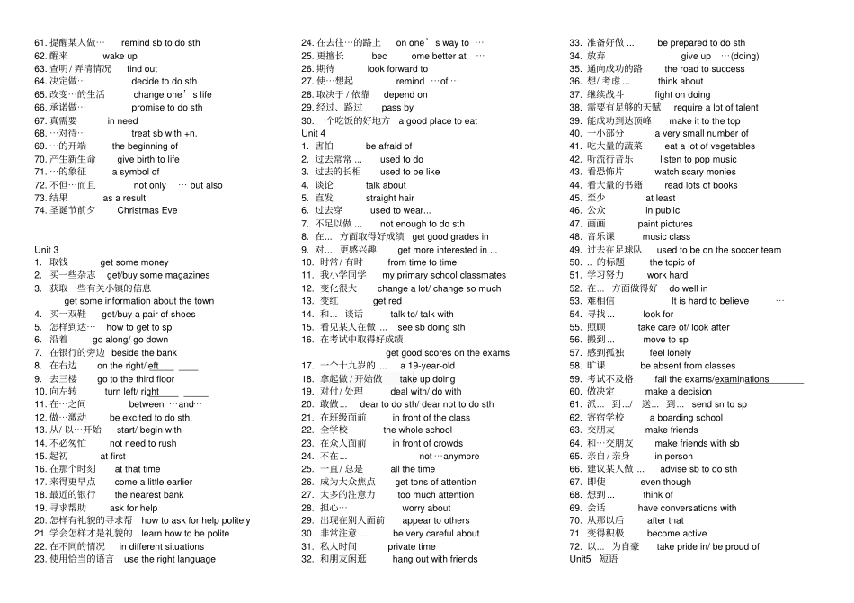 新版新目标英语九年级短语归纳_第2页