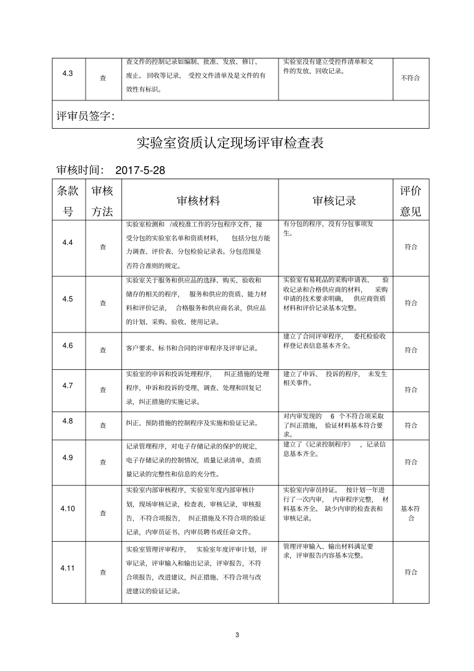 新版试验室资质认定现场评审检查表_第3页