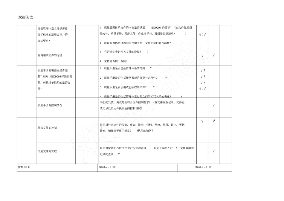 新版质量管理体系审核检查表_第2页