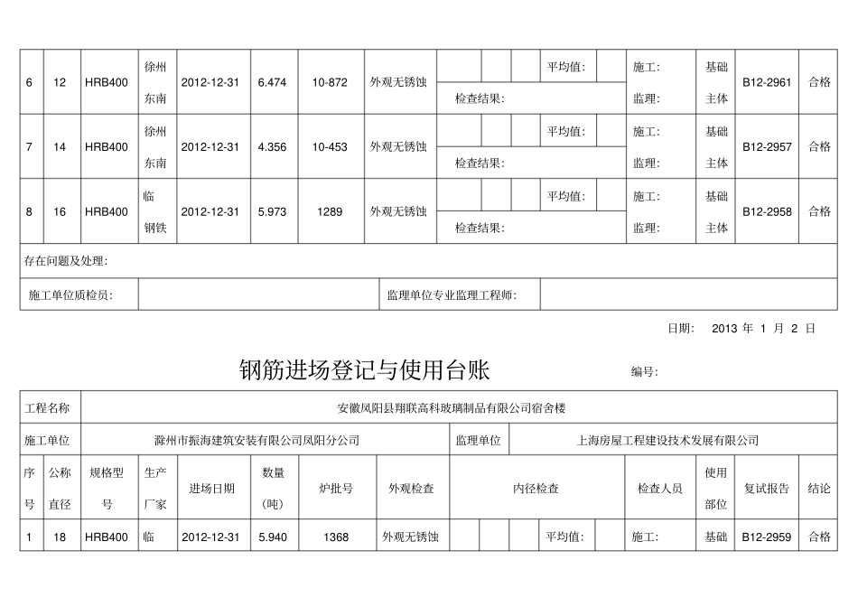 新版钢筋进场登记与使用台账_第2页