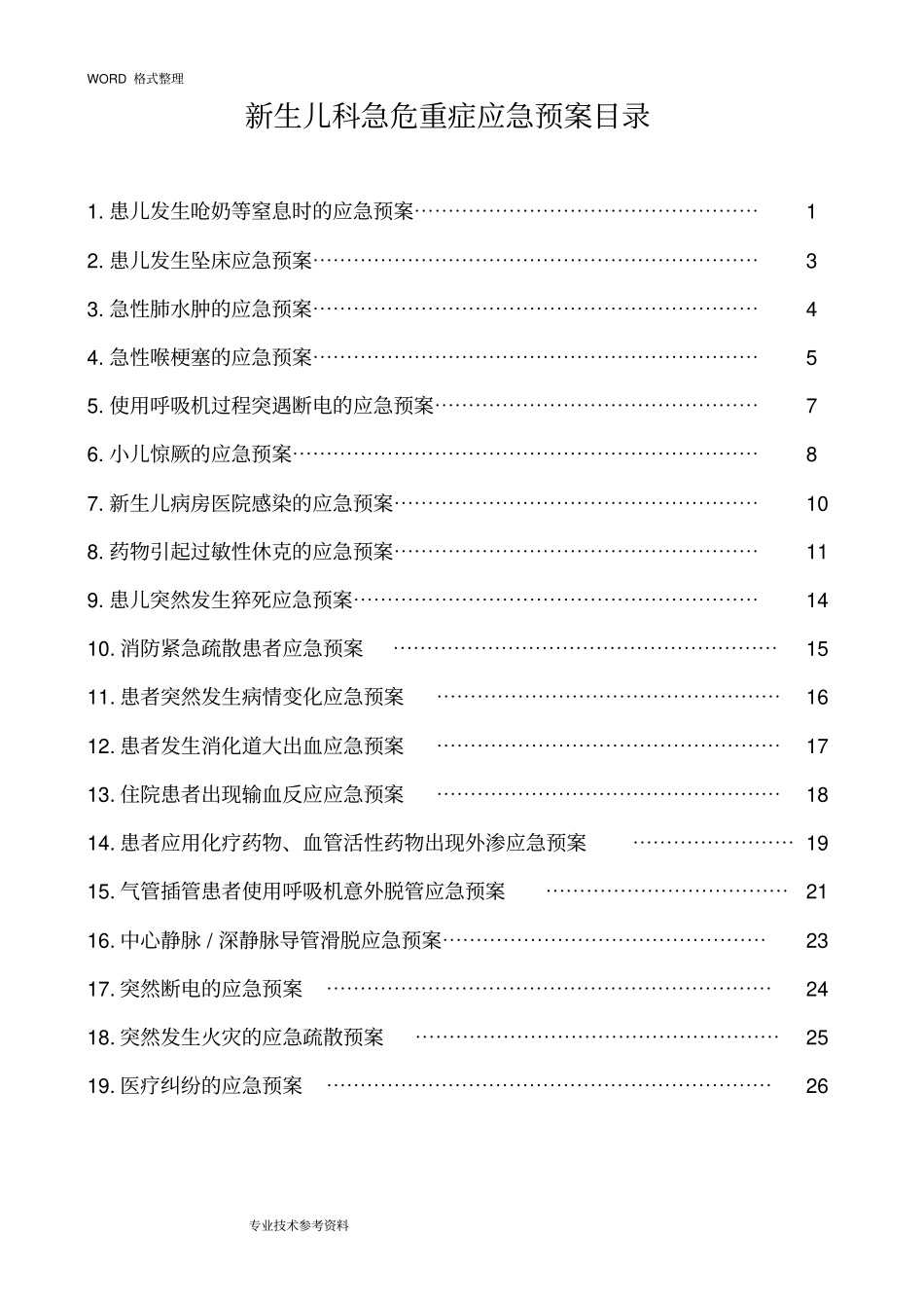 新生儿科急危重症应急处理预案_第1页