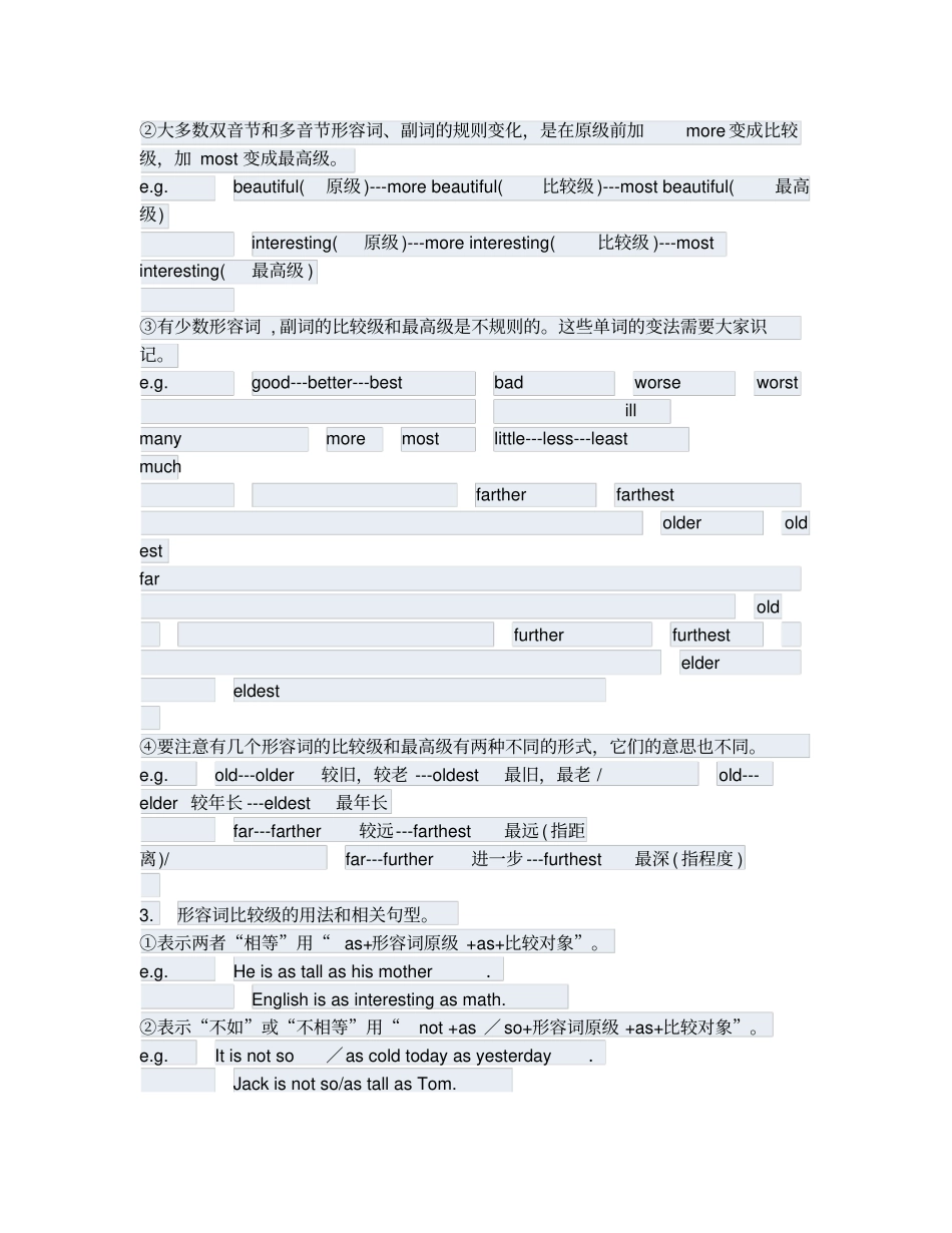 新目标八年级英语形容词比较级最高级专题练习_第2页