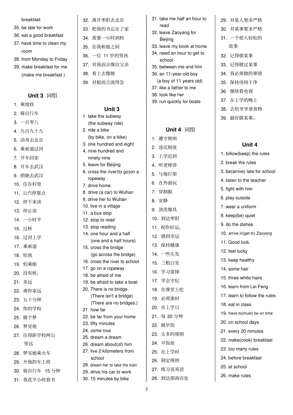 新目标英语七下Unit-12短语和固定搭配归纳_第2页