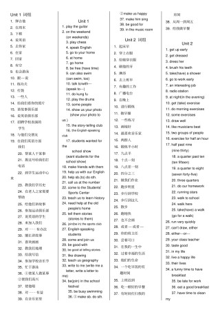 新目标英语七下Unit1~~12短语和固定搭配归纳
