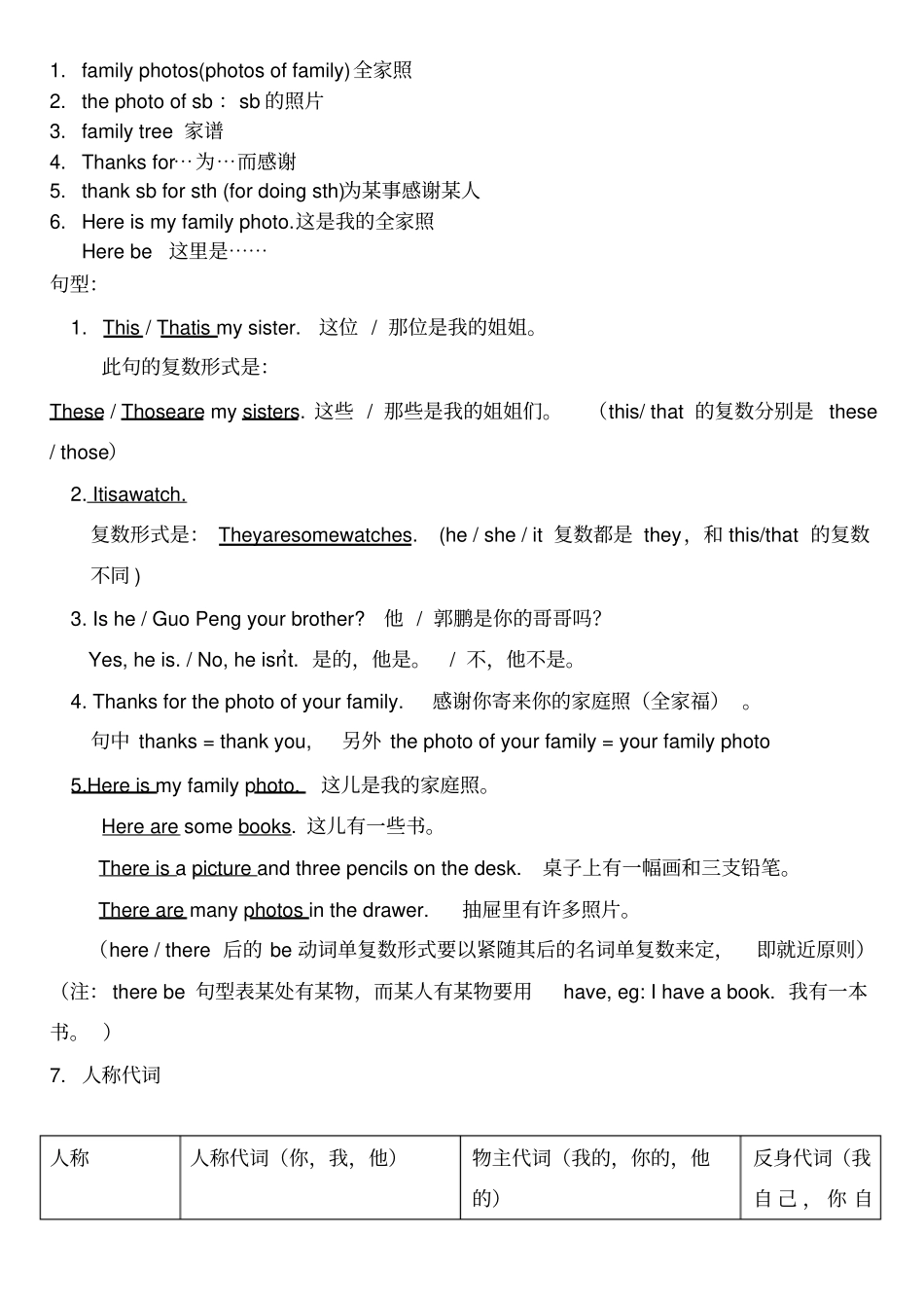 新目标英语七年级上册总复习提纲_第3页