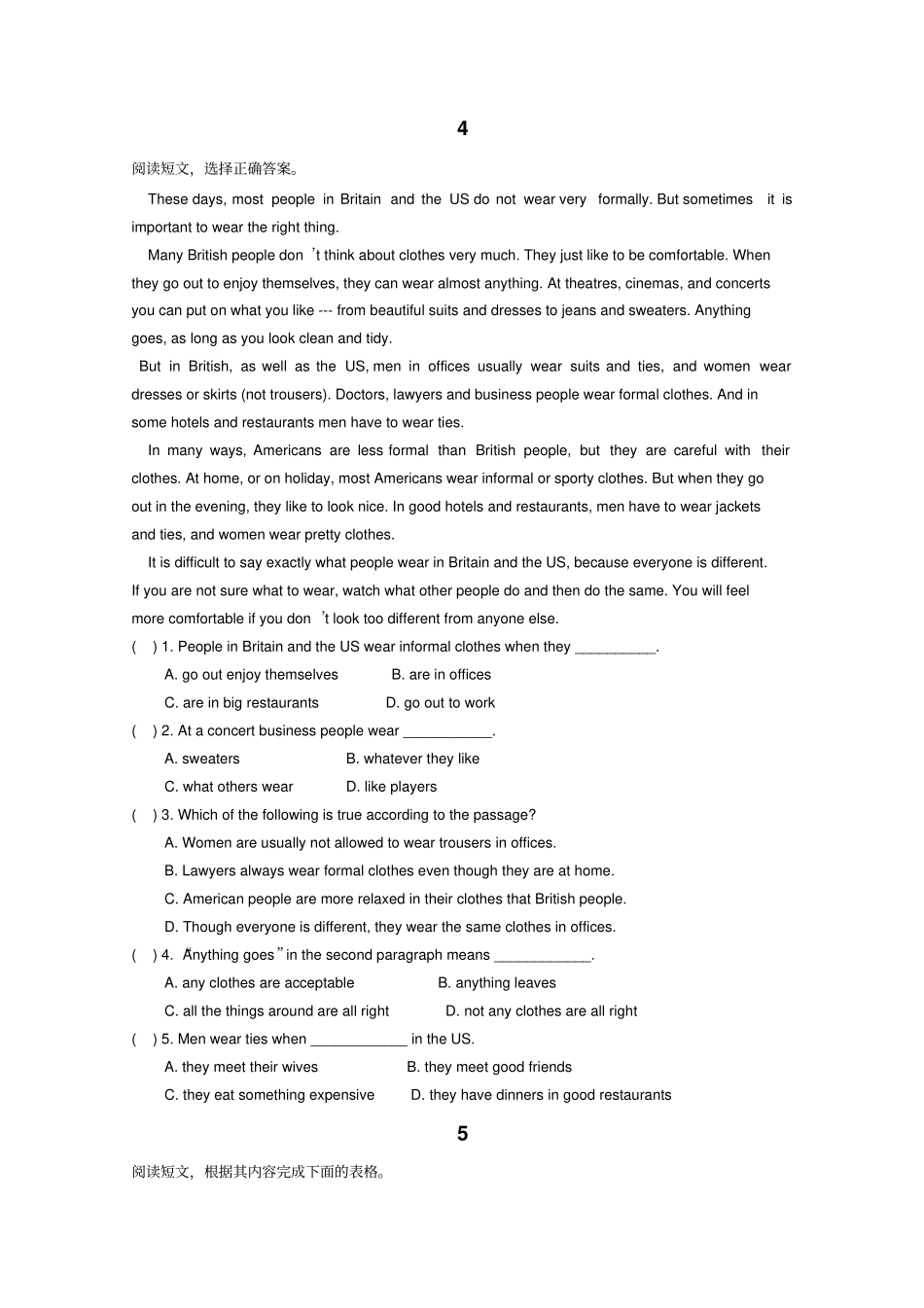 新目标英语九年级Unit12Youaresupposedtoshakehands同步阅读训练及答案_第3页