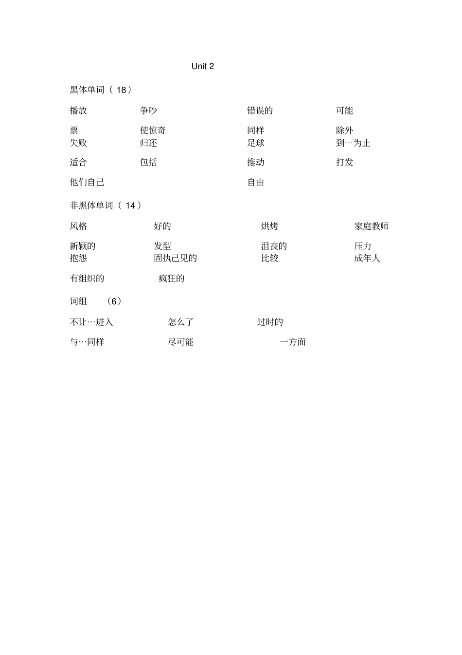 新目标英语八年级下册全册单词检测用表_第2页