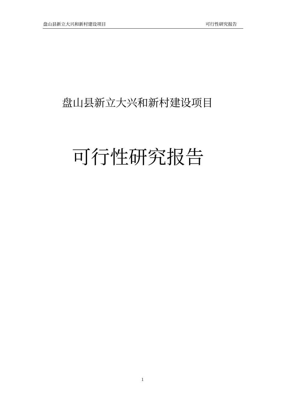 新立大兴和新村建设项目新农村建设可行性研究报告_第1页