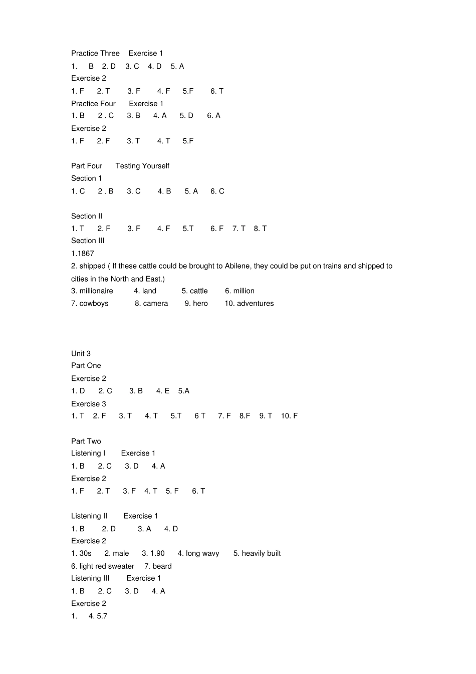 新编大学英语视听说教程3听力标准答案_第3页