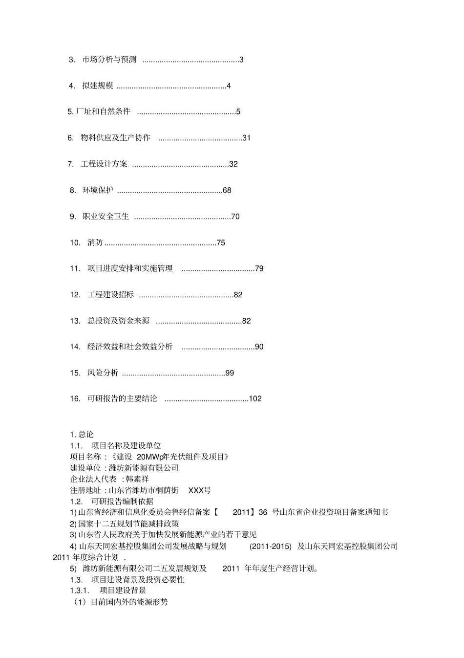 新能源有限公司太阳能光伏组件20MW项目可行性报告_第2页