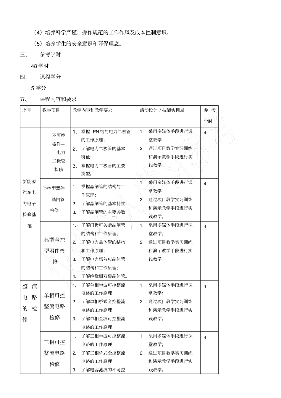 新能源汽车电力电子技术课程标准_第2页