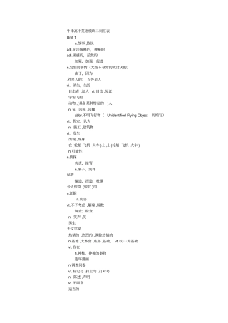 新苏教版高中英语模块二单词默写版本