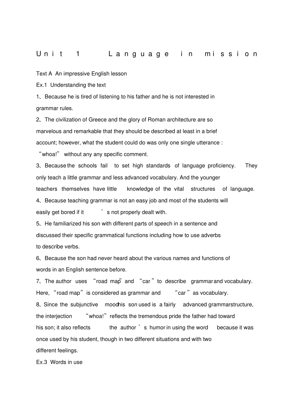 新视野大学英语第三版第二册读写教程课后答案解析及翻译_第1页