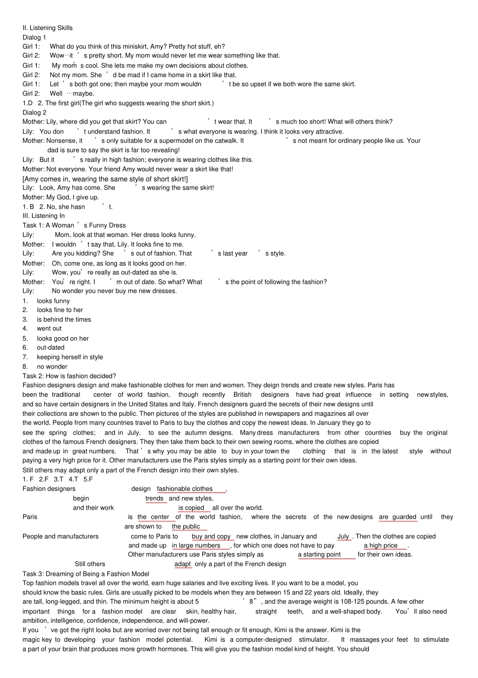 新视野大学英语视听说教程2原文及答案Unit6_第1页