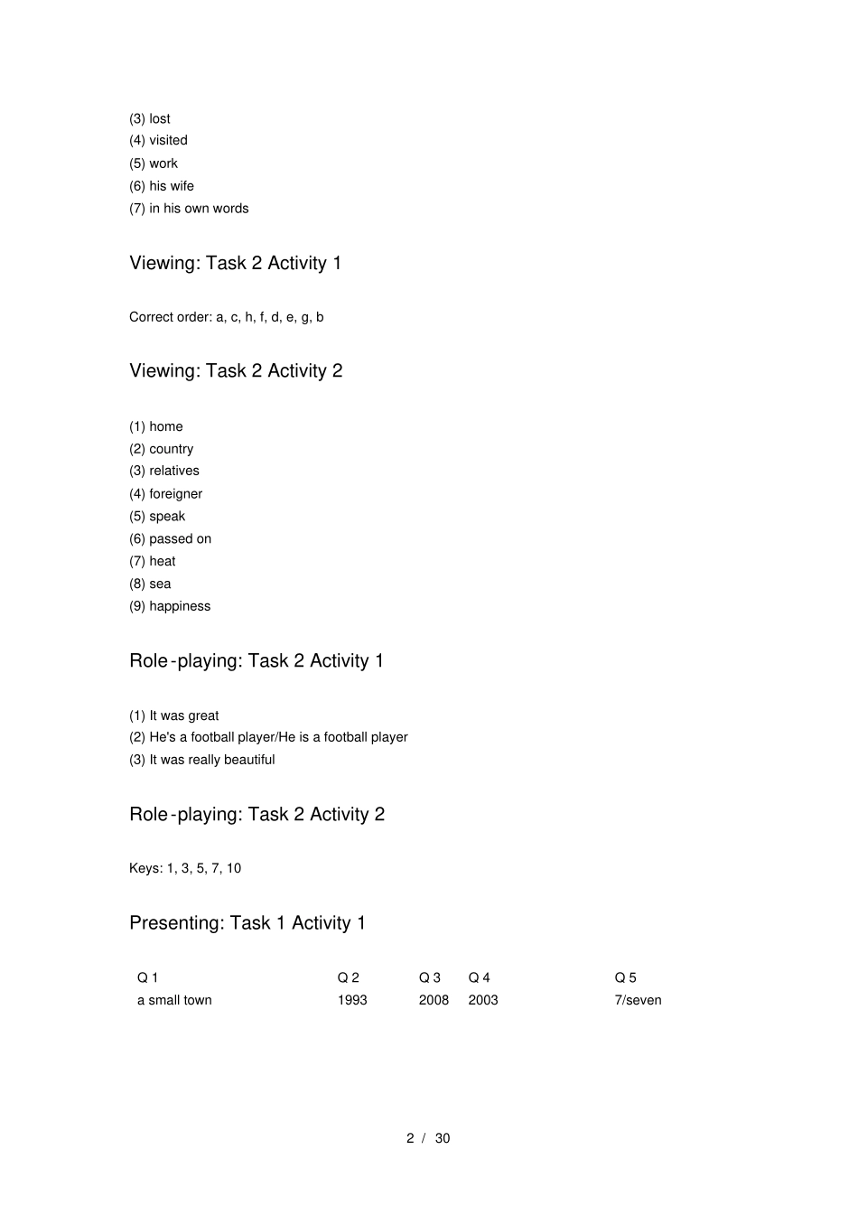 新视野大学英语第三版视听说第1册标准答案_第2页