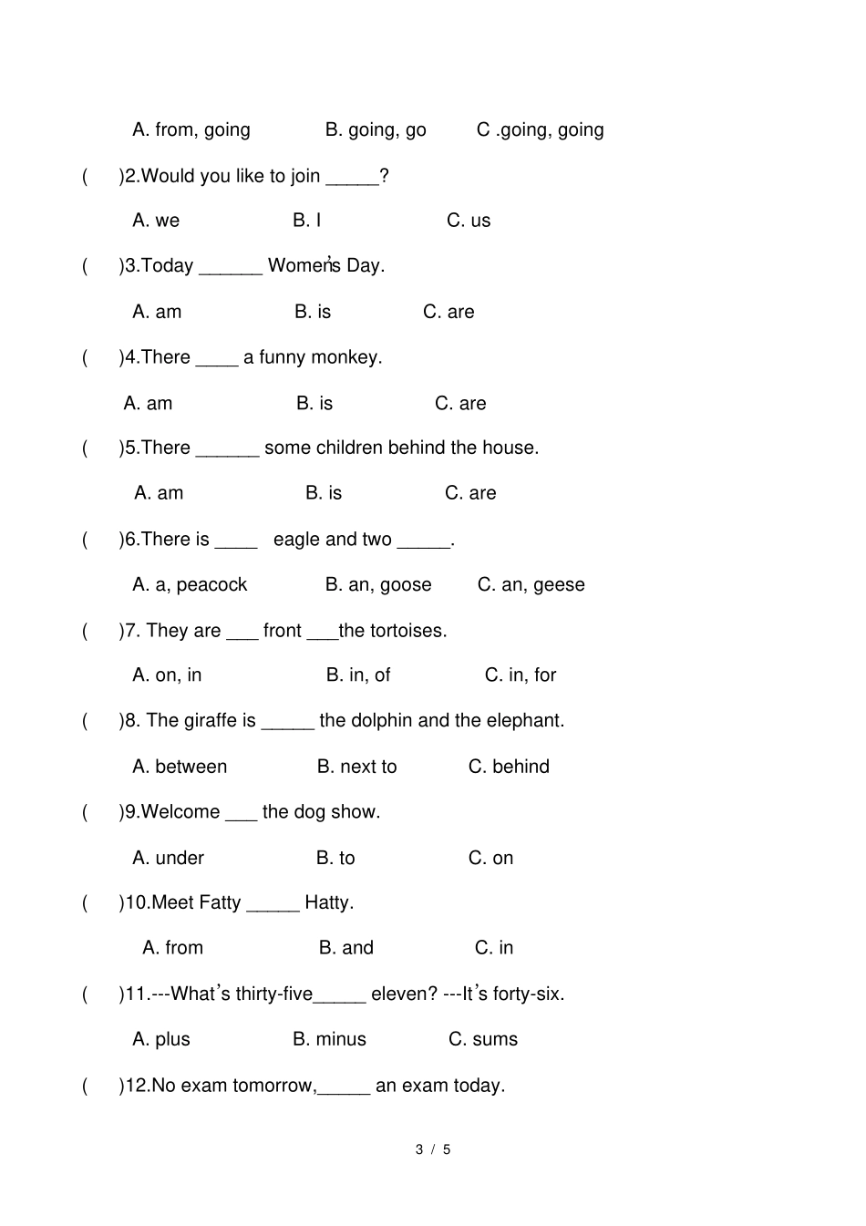 新路径英语四年级下期期末测试题_第3页