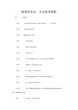 新闻发布会流程及重点注意事项