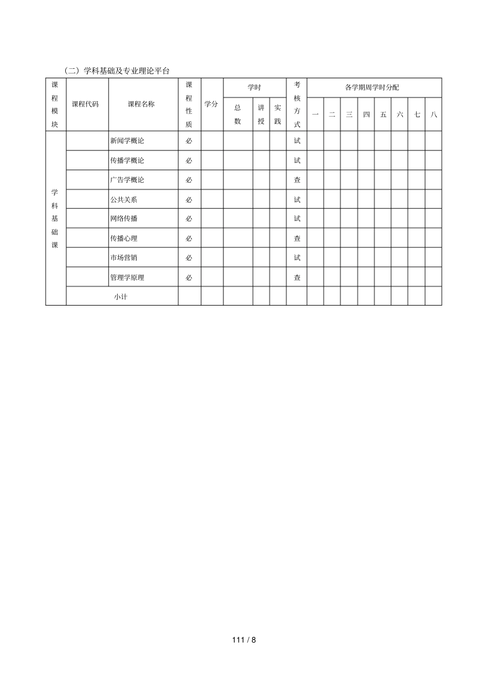 新闻学050301专业培养方案_第3页