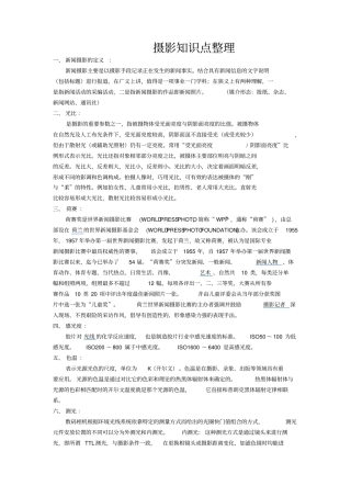 新闻摄影知识点整理