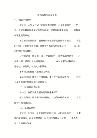 新闻结构形式及要求