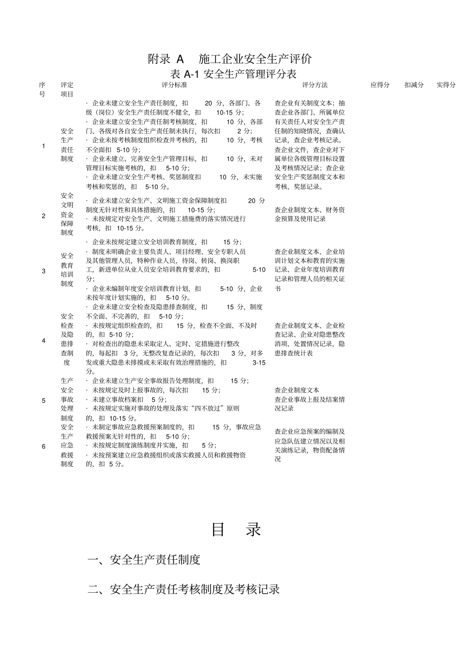 施工企业安全生产评价表_第1页