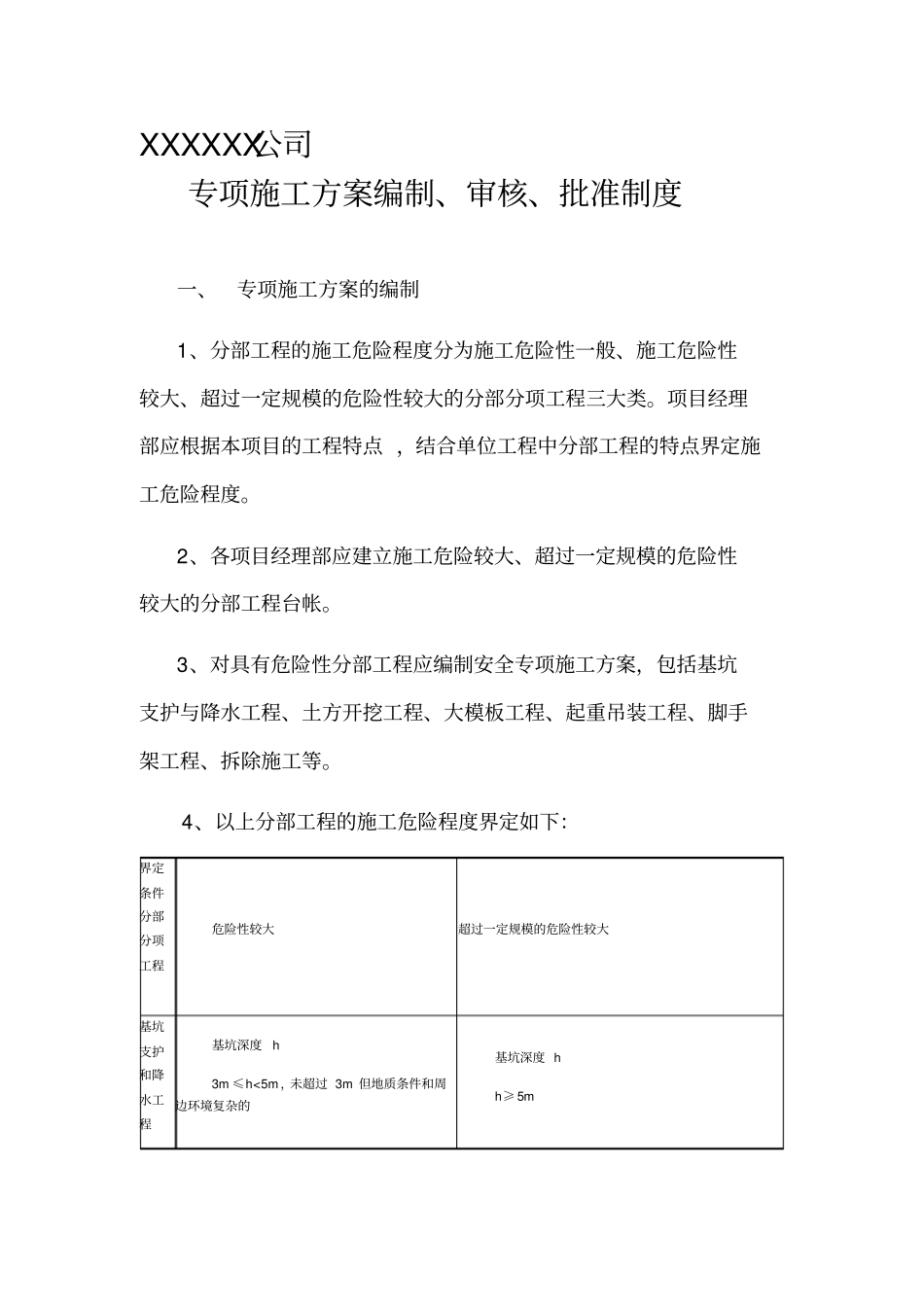 施工方案编制、审核、批准制度_第1页