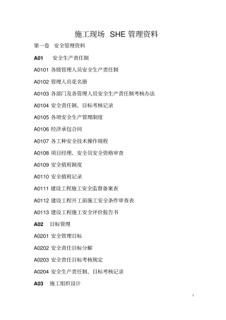 施工现场SHE管理资料
