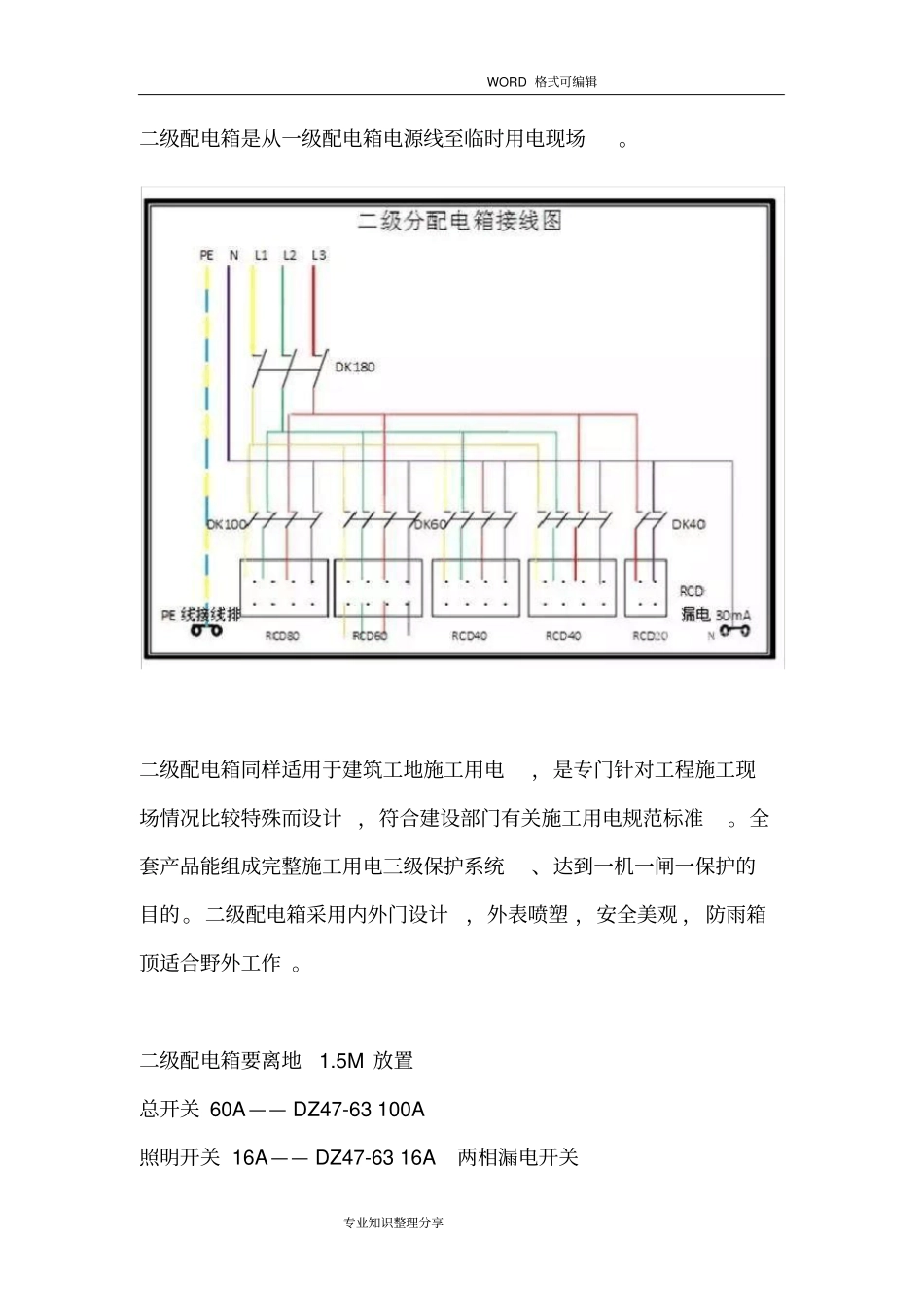 施工现场临时用电_配电箱一级二级三级定义和管理规范方案_第3页