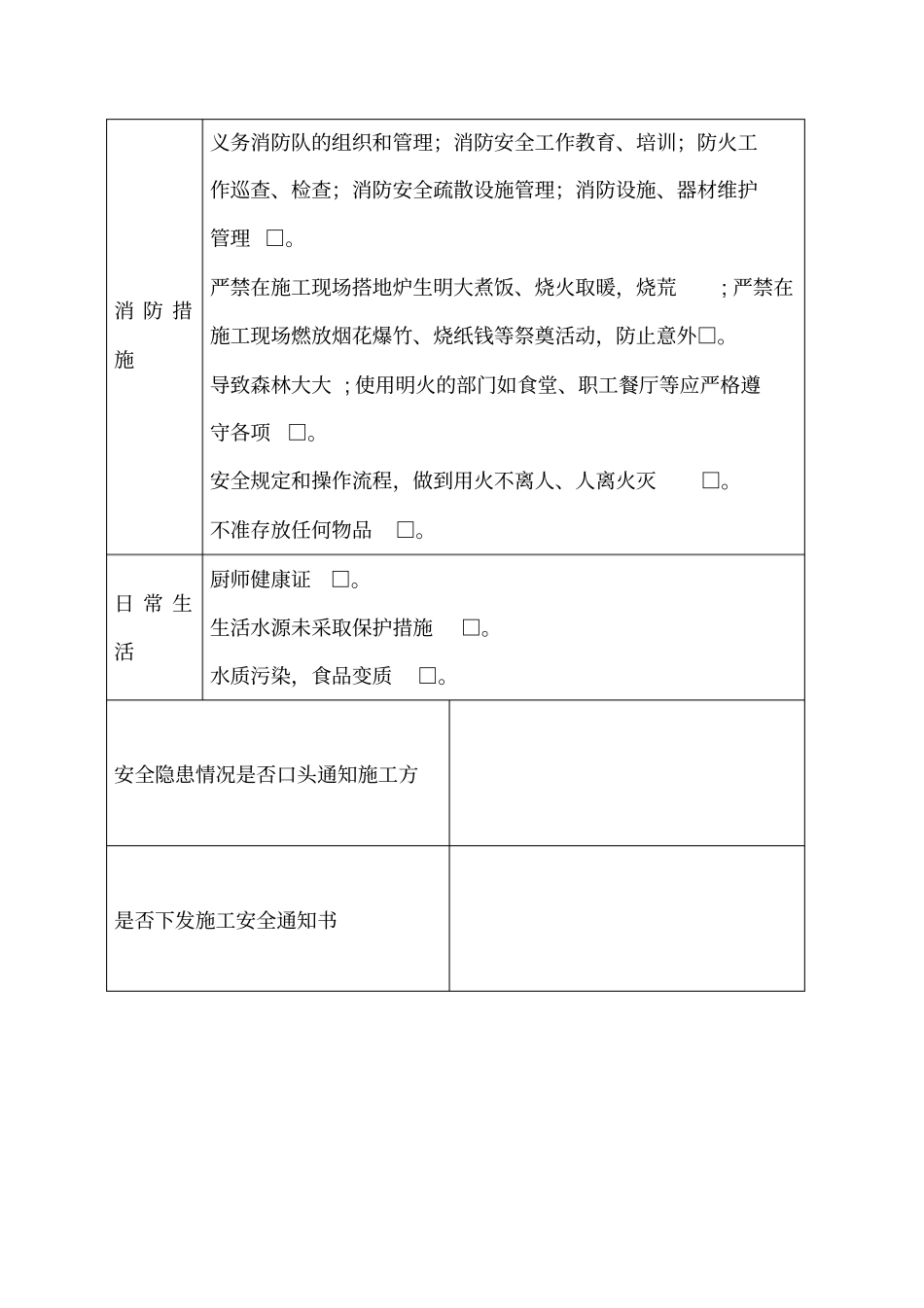 施工现场安全生产检查记录表_第3页